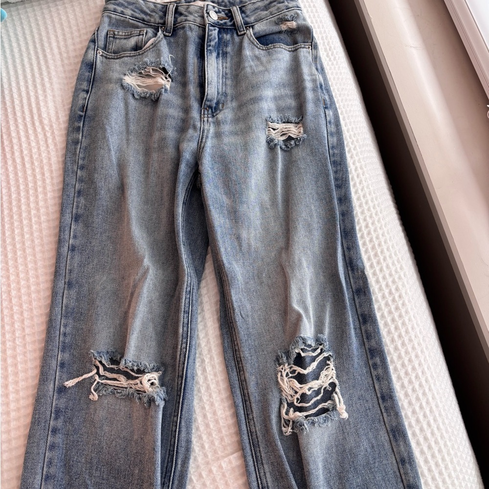 PACSUN RIPPED HIGH WAISTED Distressed Blue Jeans for Women